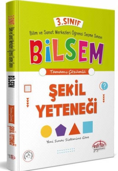 Editör 3. Sınıf Bilsem Hazırlık Şekil Yeteneği Tamamı Çözümlü