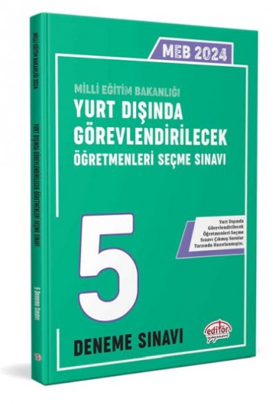 Editör Meb Yurt Dışında Görevlendirilecek Öğretmenleri Seçme Sınavı Tamamı Çözümlü 5 Deneme Sınavı