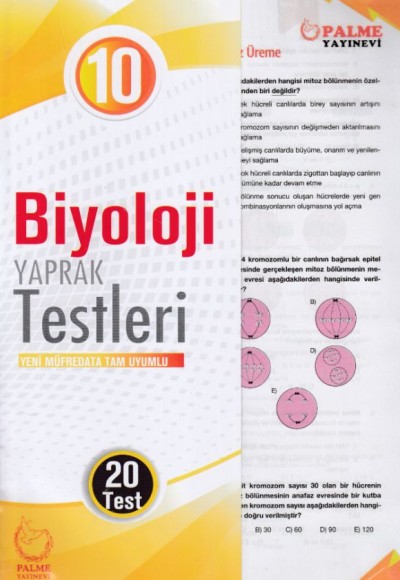 Palme 10. Sınıf Biyoloji Yaprak Test (Yeni)