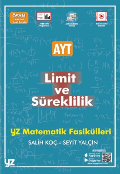 YZ Yayınları YKS AYT Limit ve Süreklilik Matematik Fasikülleri