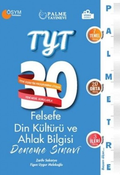 Palme TYT Felsefe Din Kültürü ve Ahlak Bilgisi Palmetre 30 Deneme Sınavı