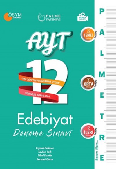 Palme 2022 Palmetre AYT Edebiyat 12 Deneme Sınavı