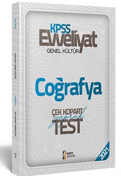 İsem 2021 Evveliyat KPSS Genel Kültür Coğrafya Çek Kopar Yaprak Test (Yeni)