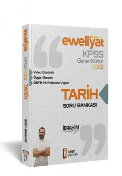 İsem Yayıncılık 2022 KPSS Evveliyat Lisans Genel Kültür Tarih Video Çözümlü Soru Bankası