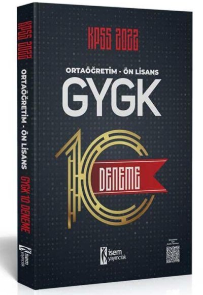 İsem Yayıncılık 2022 KPSS Ortaöğretim-Ön Lisans GYGK 10 Deneme