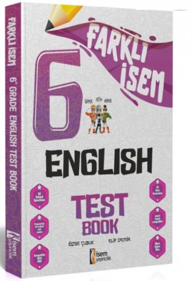İsem Yayıncılık 2024 Farklı İsem 6.Sınıf İngilizce Soru Bankası