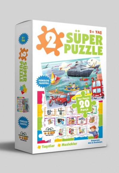 2 Süper Puzzle - Taşıtlar - Meslekler 2+ Yaş