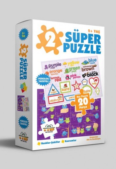 2 Süper Puzzle - Renkler - Şekiller - Kavramlar 2+ Yaş