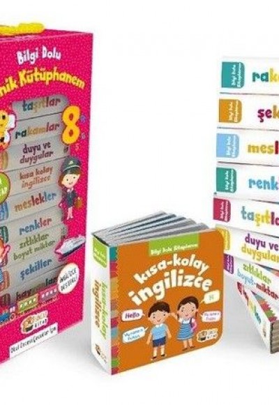 İngilizce Destekli Bilgi Dolu Minik Kütüphanem - 9 Kitap Pembe Kutu