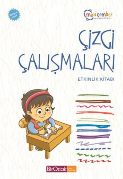 Çizgi Çalışmaları Etkinlik Kitabı - Mavi Çember (48 Ay ve Üzeri)