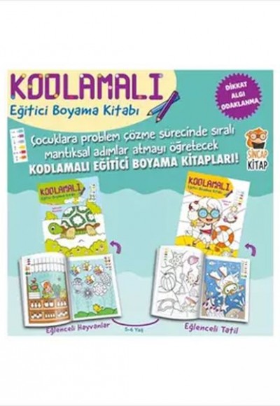 Kodlamalı Eğitici Boyama Kitabı 5-6 Yaş (2 Kitap Takım)