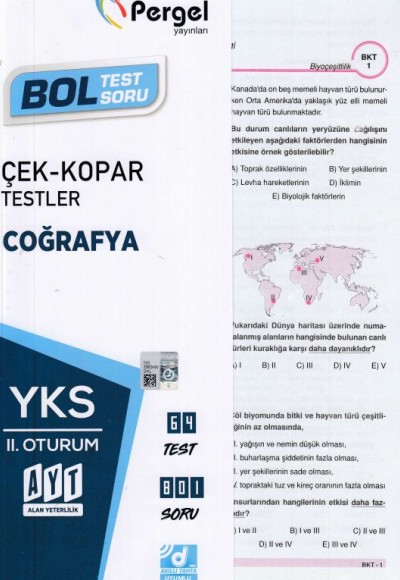 Pergel AYT Coğrafya Çek-Kopar Yaprak Test (Yeni)