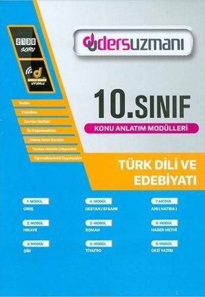 Ders Uzmanı 10. Sınıf Türk Dili ve Edebiyatı Konu Anlatım Modülleri (Yeni)