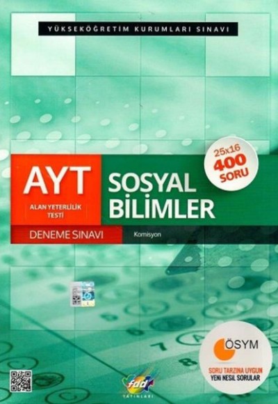 FDD AYT Sosyal Bilimler 25'li Deneme Sınavları 25x16 (Yeni)