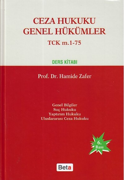 Ceza Hukuku Genel Hükümler - TCK m. 1-75 (Ciltli)