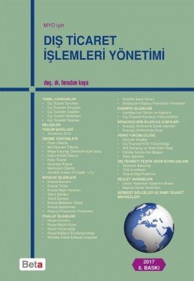 Dış Ticaret İşlemleri Yönetimi