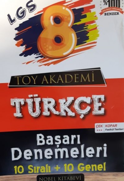 Toy Akademi Yayınları 8. Sınıf LGS Türkçe Başarı Denemeleri 10 Sıralı + 10 Genel (Yeni)
