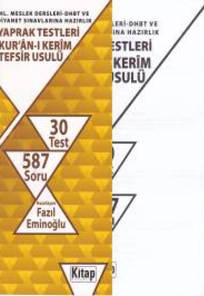 DHBT Kur'an-ı Kerim Tefsir Usulü Yaprak Testleri