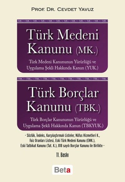 Türk Medeni Kanunu Türk Borçlar Kanunu