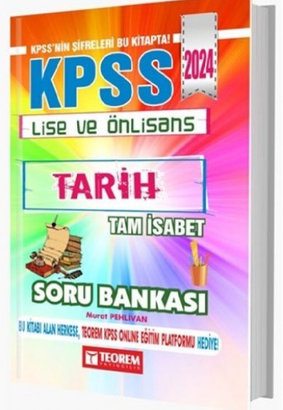 Teorem Yayınları 2024 KPSS Lise Ön Lisans Tarih Tam İsabet Soru Bankası