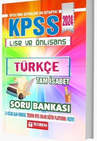 Teorem Yayınları 2024 KPSS Lise Ön Lisans Türkçe Tam İsabet Soru Bankası