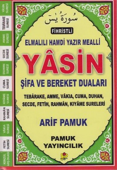 Fihristli Elmalılı Hamdi Yazır Mealli Yasin Tebarake Amme Şifa ve Bereket (Yas-110/P14)