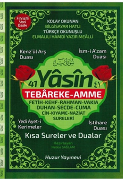 41 Yasin Hafız Boy Fihristli Bilgisayar Hattı Kolay Okunan Yasin-i Şerif -...