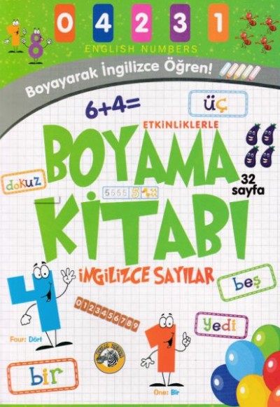 Etkinliklerle Boyama Kitabı İngilizce Sayılar