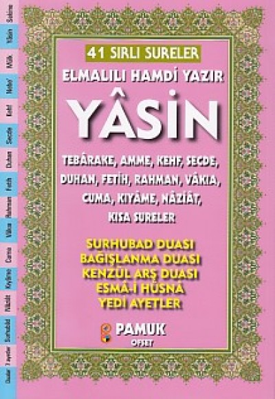 41 Sırlı Sureler Fihristli Yasin (Kod:Yas-206)