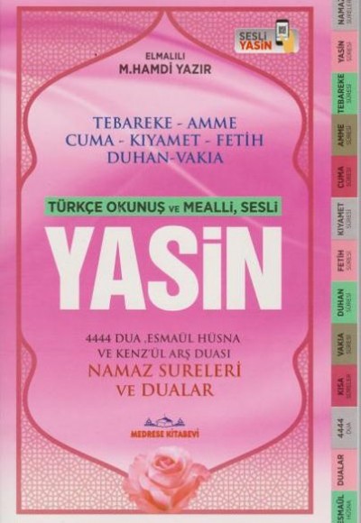 Yasin Orta Boy Sesli Bilgisayar Hatlı Açık Pembe