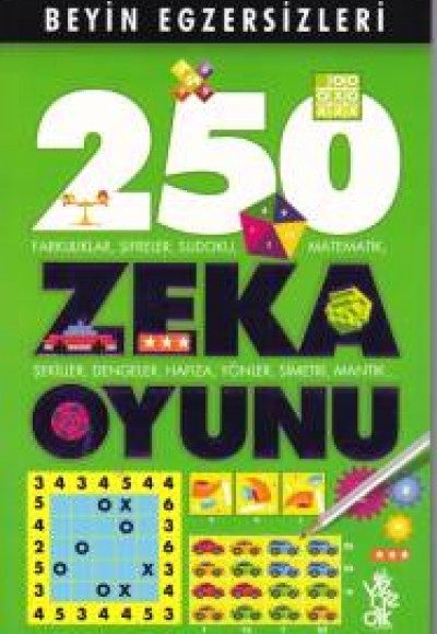 Beyin Egzersizleri 250 Zeka Oyunu (Yeşil)