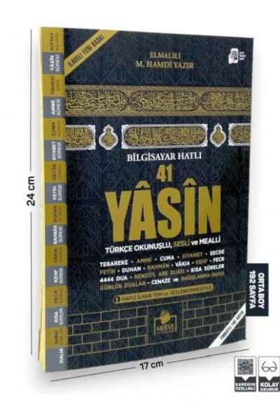 Kabe Model Yasini Şerif Türkçe Okunuşlu ve Mealli Orta Boy 192 Sayfa Kabe Model Yasini Şerif Türkçe Okunuşlu ve Mealli Orta Boy 192 Sayfa