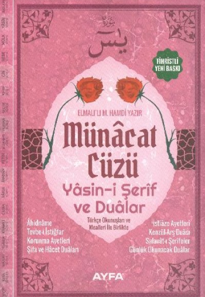 Münacat Cüzü Yasini Şerif ve Dualar Rahle Boy