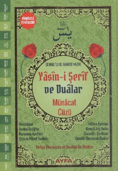 Münacat Cüzü Yasini Şerif ve Dualar Orta Boy - Ciltli