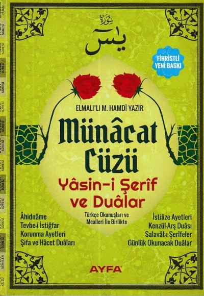 Münacat Cüzü Yasini Şerif ve Dualar Çanta Boy