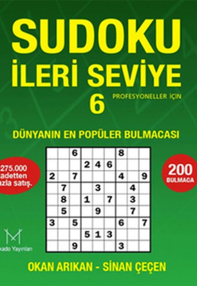 Sudoku İleri Seviye 6  Profesyoneller İçin