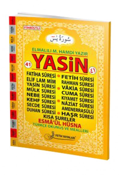 41 Yasin Türkçe Okunuş ve Mealleri Fihristli Orta Boy F016