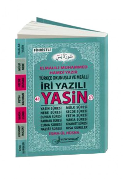 41 Yasin Türkçe Okunuşlu ve Mealli İri Yazılı Fihristli Çanta Boy F025