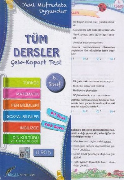 Bilgili 6. Sınıf Tüm Dersler Yaprak Test