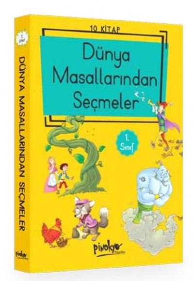 1. Sınıf Dünya Masallarından Seçmeler (10 Kitaplık Set - Düz Yazılı)