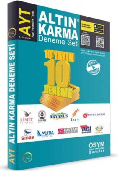 Altın Karma Deneme Seti AYT 10 Farklı Yayın 10 Farklı Deneme (Yeni)