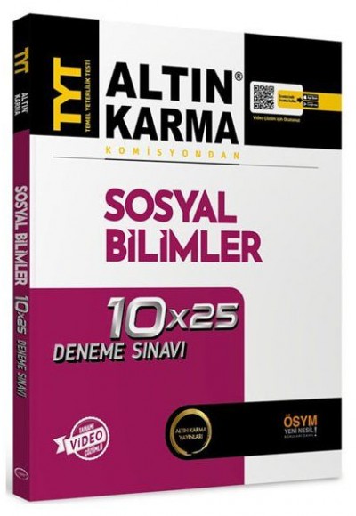 Altın Karma TYT Sosyal Bilimler Tamamı Video Çözümlü 10x25 Deneme Sınavı