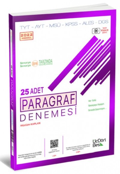 ÜçDörtBeş 2022 Paragraf 25 Adet Denemesi