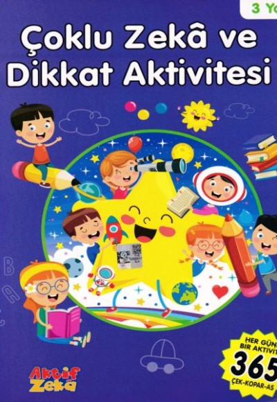 3 Yaş Çoklu Zeka ve Dikkat Aktivitesi - Mavi Kitap