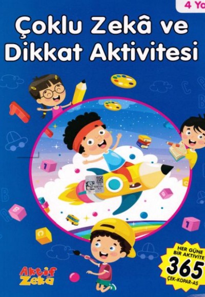 4 Yaş Çoklu Zeka ve Dikkat Aktivitesi - Mavi Kitap