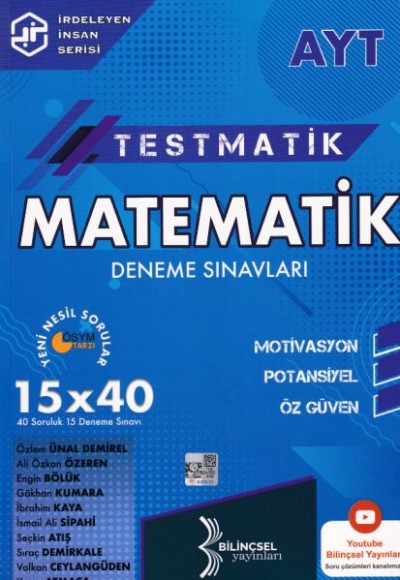 Bilinçsel 2021 AYT Testmatik Matematik Deneme Sınavları