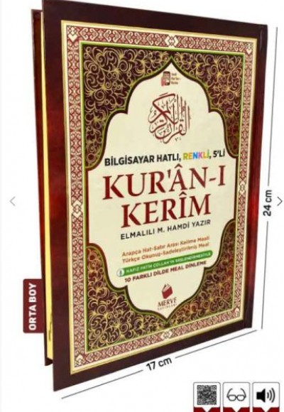 Orta Boy 5’li (Beşli) Özellikli Arapça, Türkçe Satır Arası Okunuşlu, Türkçe Meali ve Kelime Mealli
