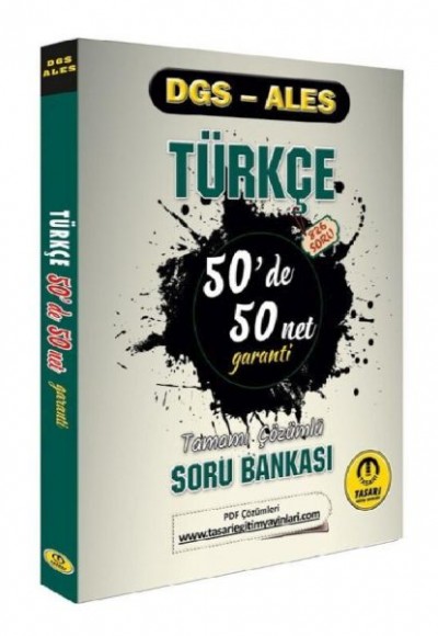 Tasarı DGS ALES Türkçe 50 de 50 Net Garanti Soru Bankası