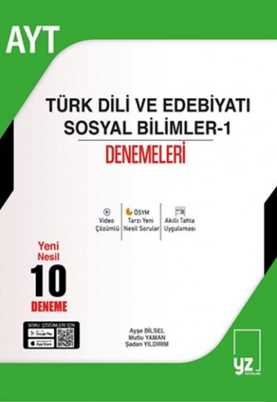 YZ Yayınları 2022 AYT Türk Dili ve Edebiyatı Sosyal Bilimler 10 Deneme