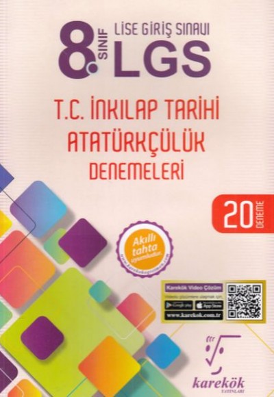 Karekök 8. Sınıf LGS T.C. İnkılap Tarihi Atatürkçülük 20 Deneme (Yeni)